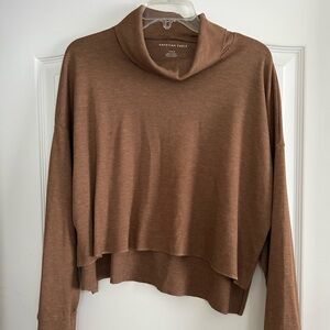 American Eagle Brown Waffle Knit Shirt